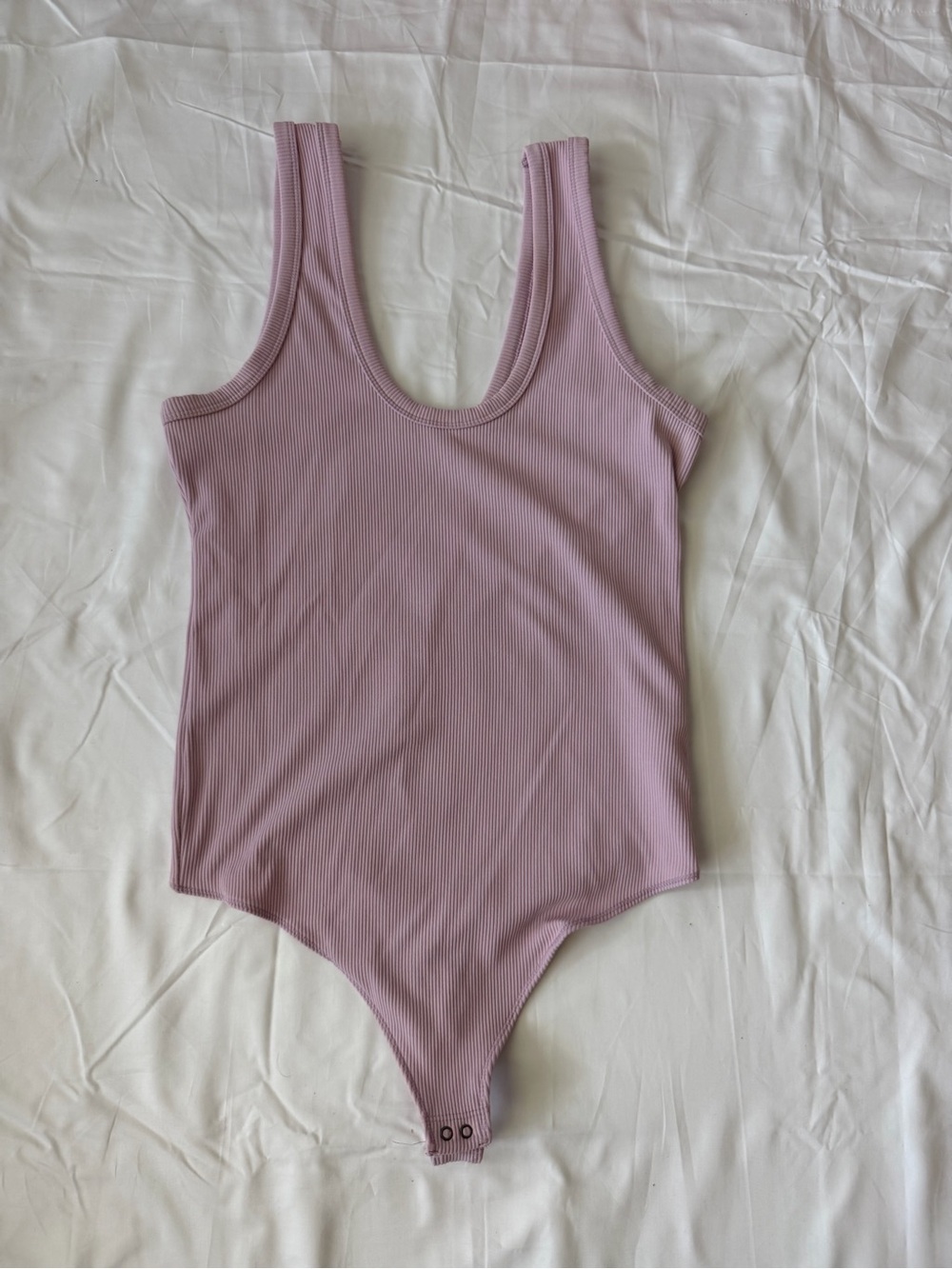 Abercrombie & Fitch Soft A&F Ribbed Tank Bodysuit Size L | Snap Crotch Lavender